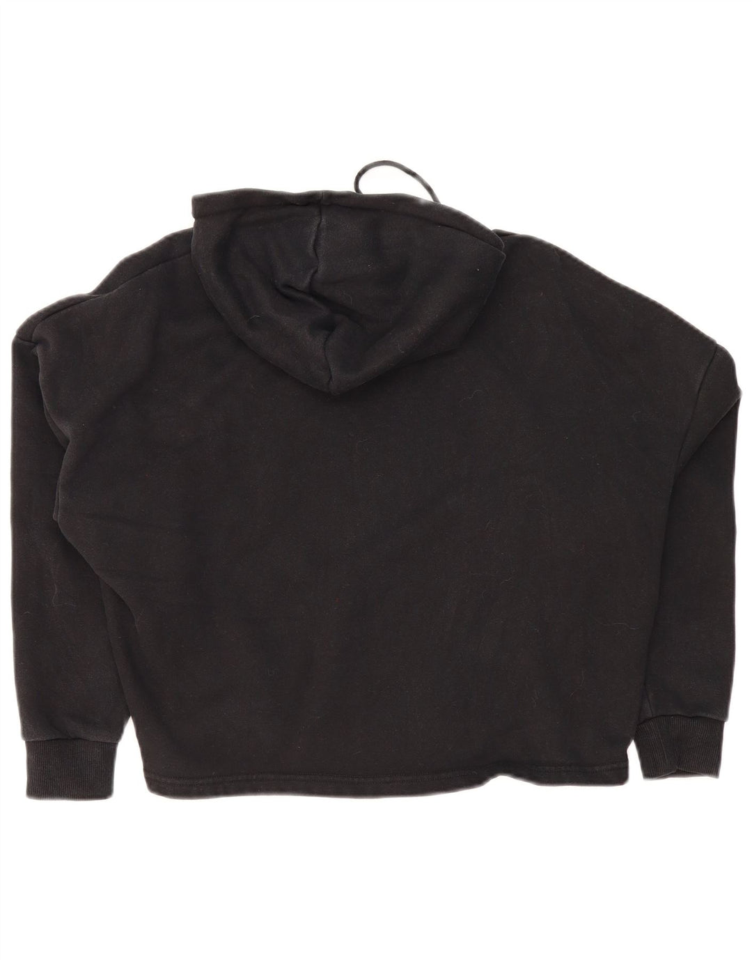 PUMA Womens Crop Oversized Hoodie Jumper UK 14 Medium Black Cotton