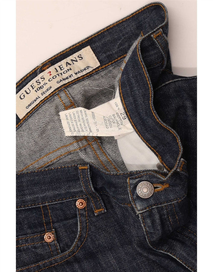 Jeans dritti da donna Guess W29 L28 in cotone blu navy
