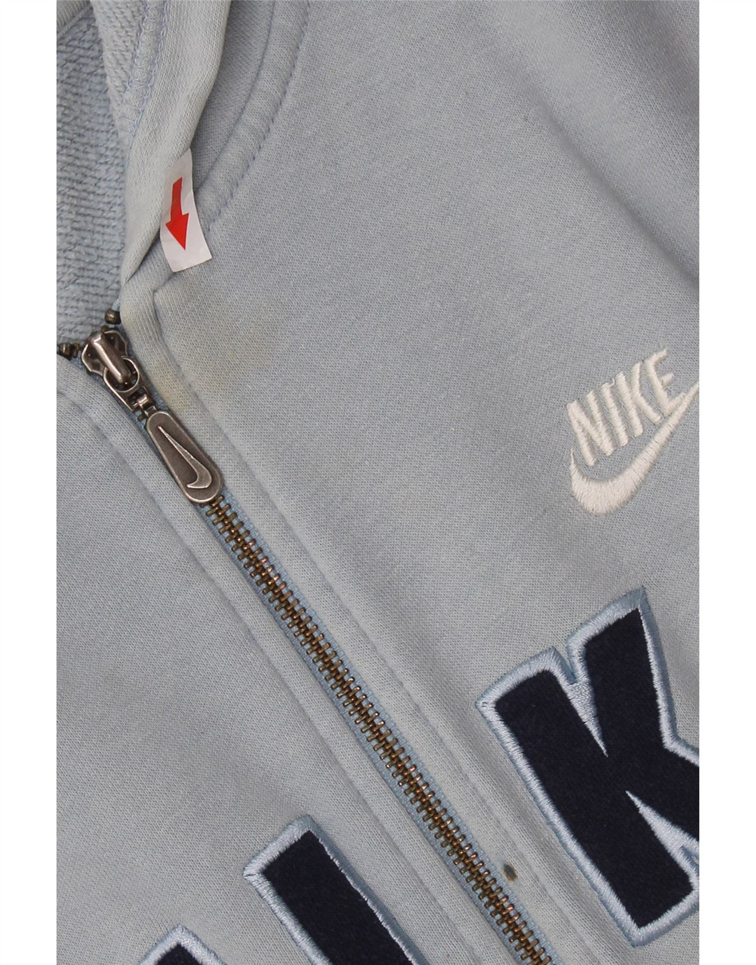 Felpa con cappuccio e zip grafica Nike da bambino 13-14 anni XL in cotone color block blu