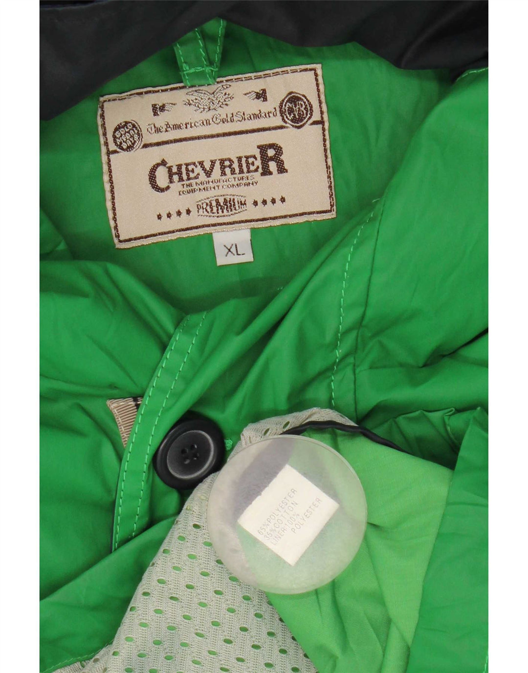 Giacca utilitaria vintage da uomo con cappuccio UK 42 XL poliestere verde