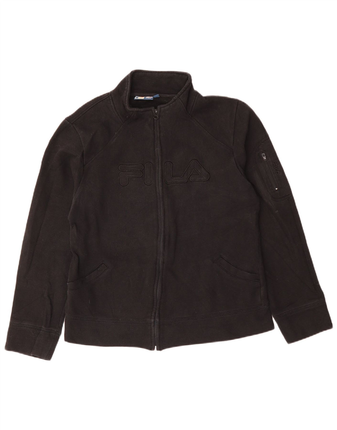 Giacca da ginnastica grafica da donna FILA UK 16 grande cotone nero