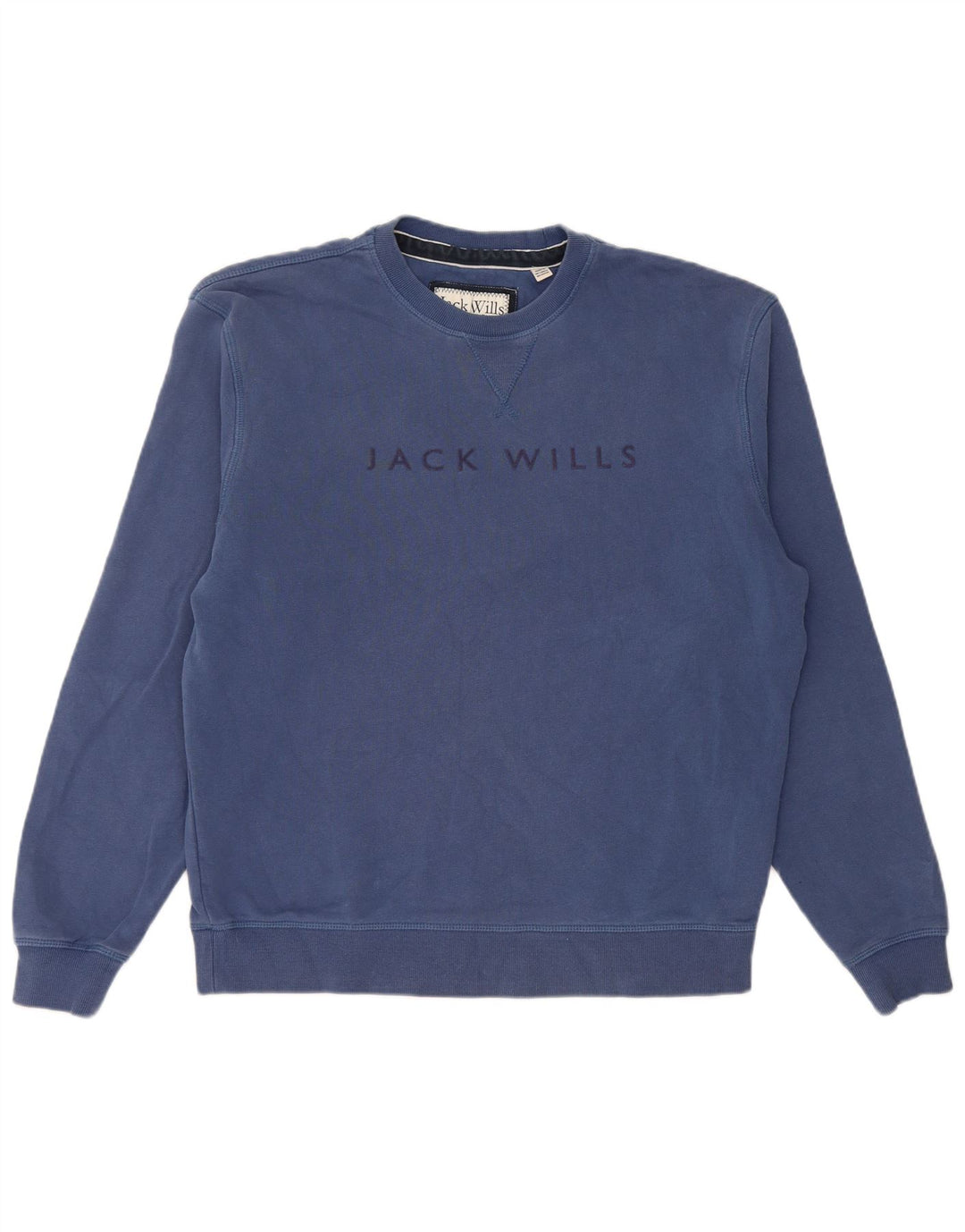 Felpa grafica da uomo Jack Wills, maglione, cotone blu medio