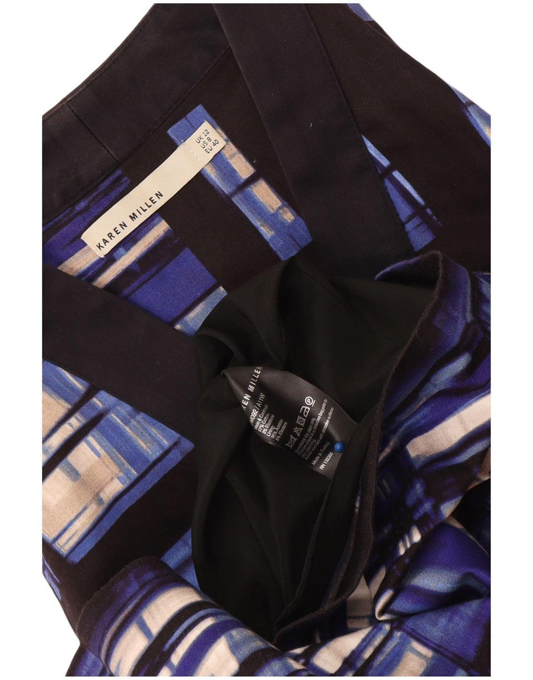 Abito basic senza maniche da donna Karen Millen UK 12 Blu medio geometrico