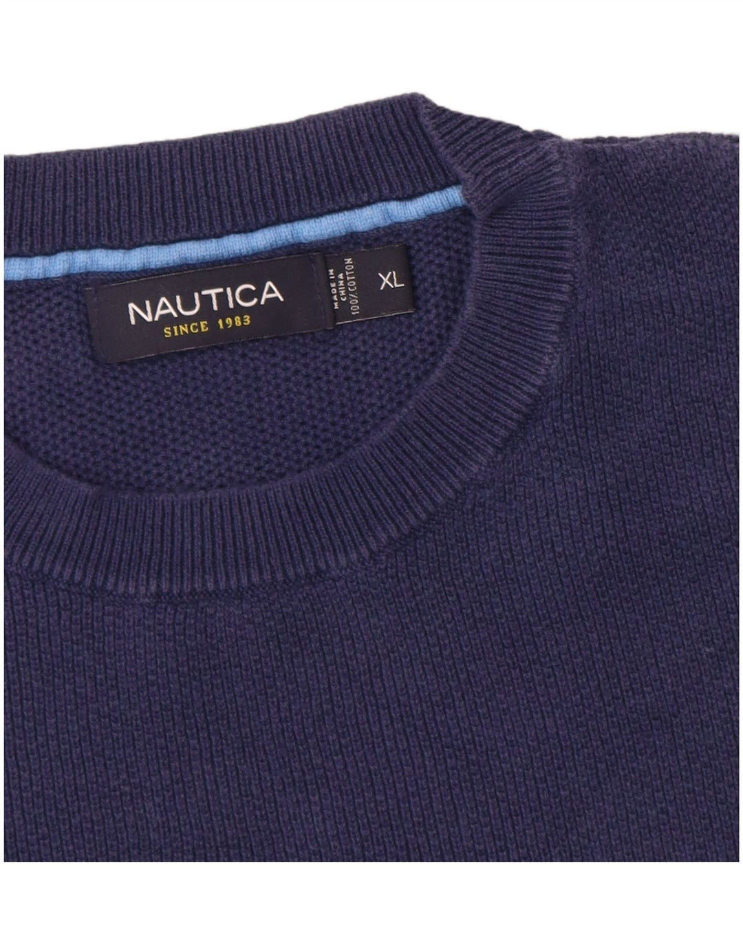 Maglione maglione girocollo da donna NAUTICA UK 18 XL cotone blu navy
