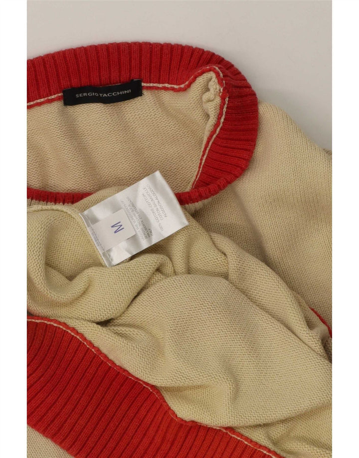 Maglione maglione girocollo da uomo Sergio Tacchini in cotone beige medio