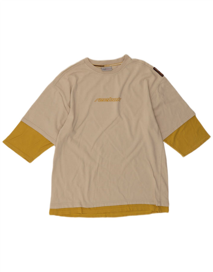 T-shirt grafica da uomo REEBOK Top beige medio color block