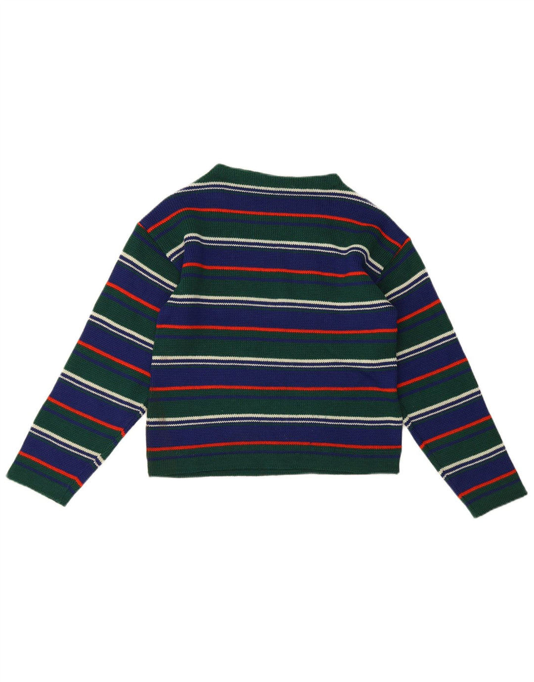 Maglione vintage da donna con collo alto e collo alto IT 42 a righe verde medio