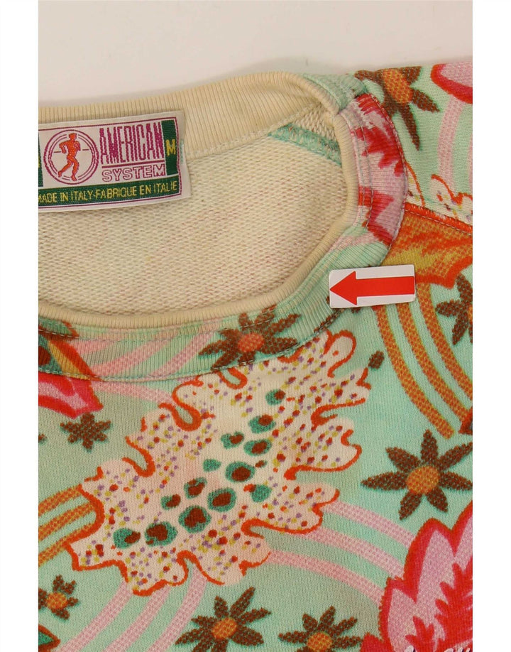 American System Felpa da donna a maniche corte Maglione UK 14 Medium Multicol