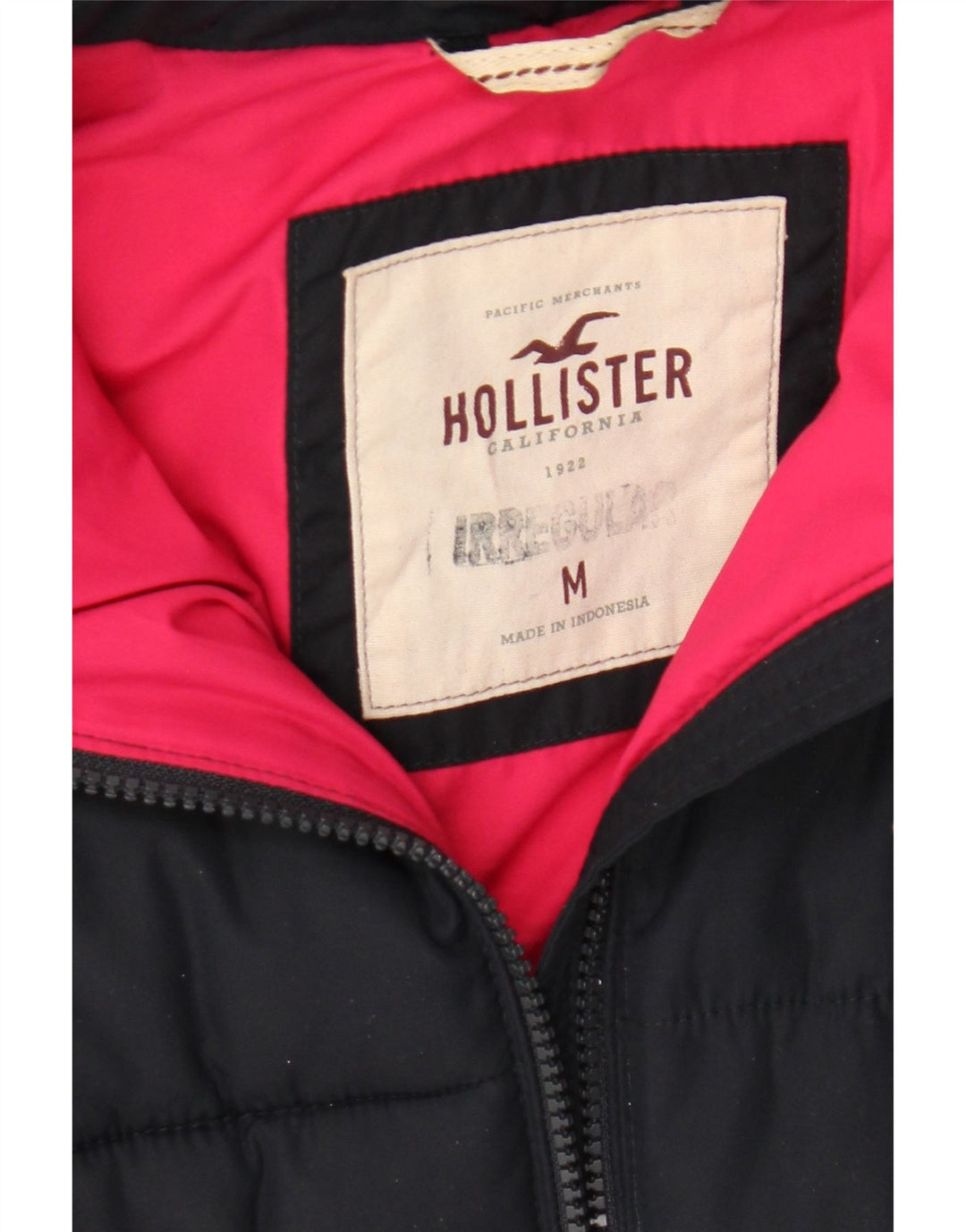 Giacca imbottita con cappuccio da donna Hollister UK 12 medio blu navy poliestere