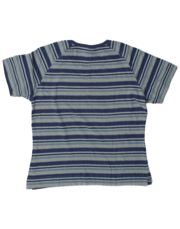 T-shirt grafica corta Adidas da donna Top UK 12 cotone a righe blu medio
