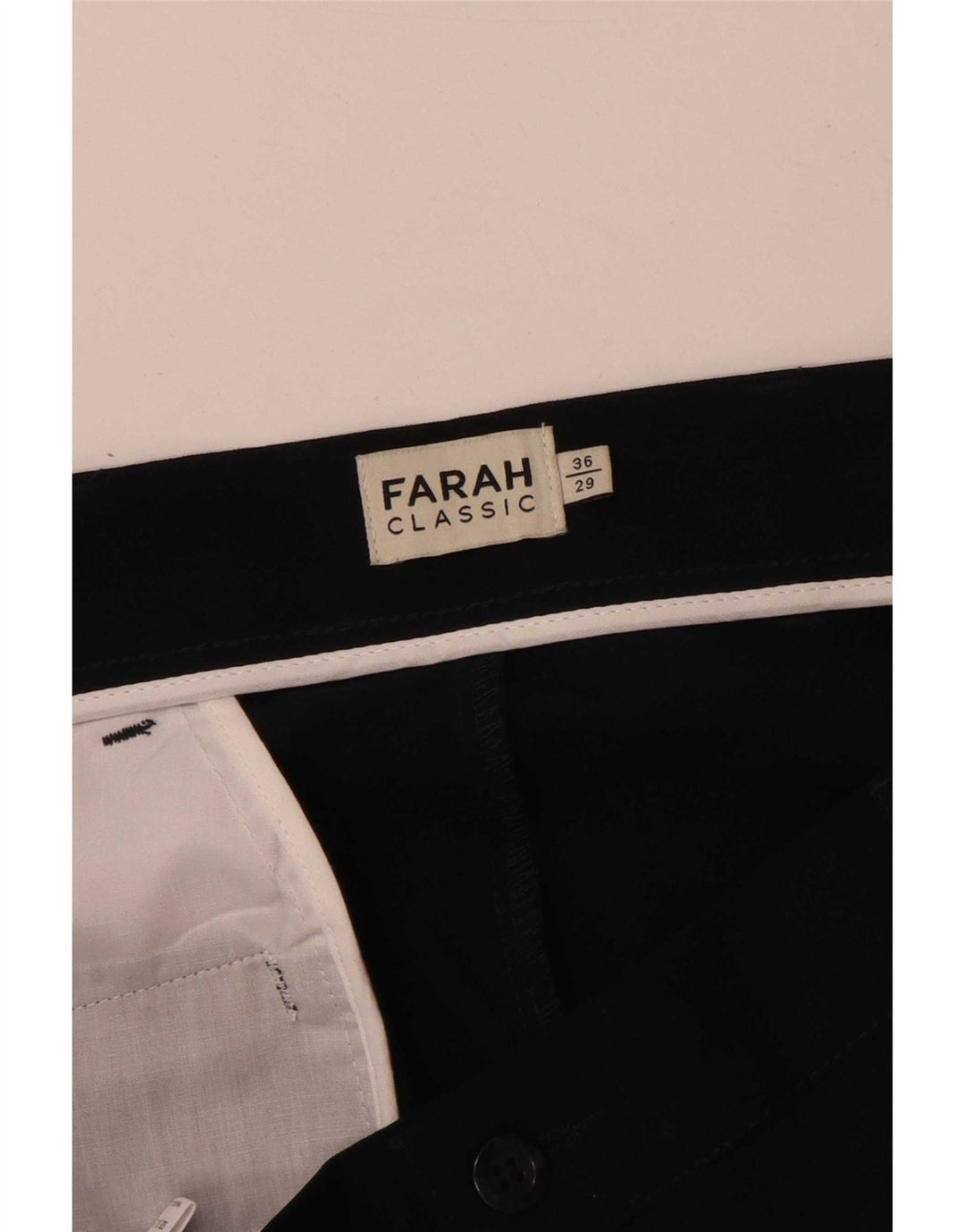 Pantaloni chino dritti da uomo Farah W36 L29 poliestere blu navy