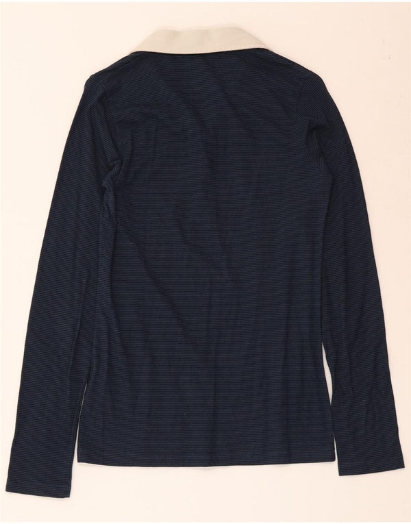 Polo da rugby grafica da donna Woolrich UK 12 medio in cotone blu navy
