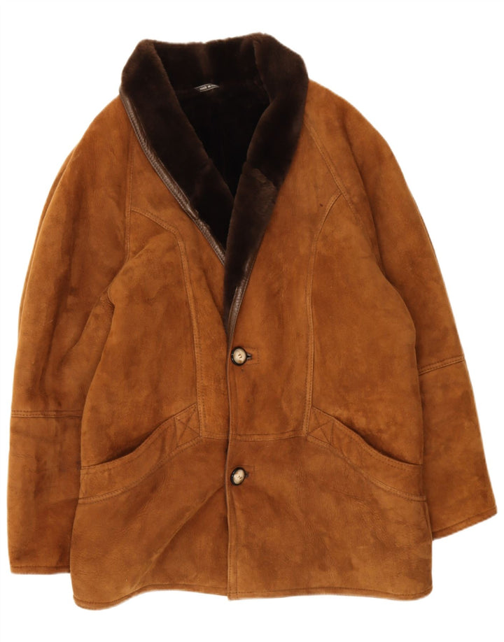Giubbotto in shearling vintage da uomo IT 48 Marrone medio