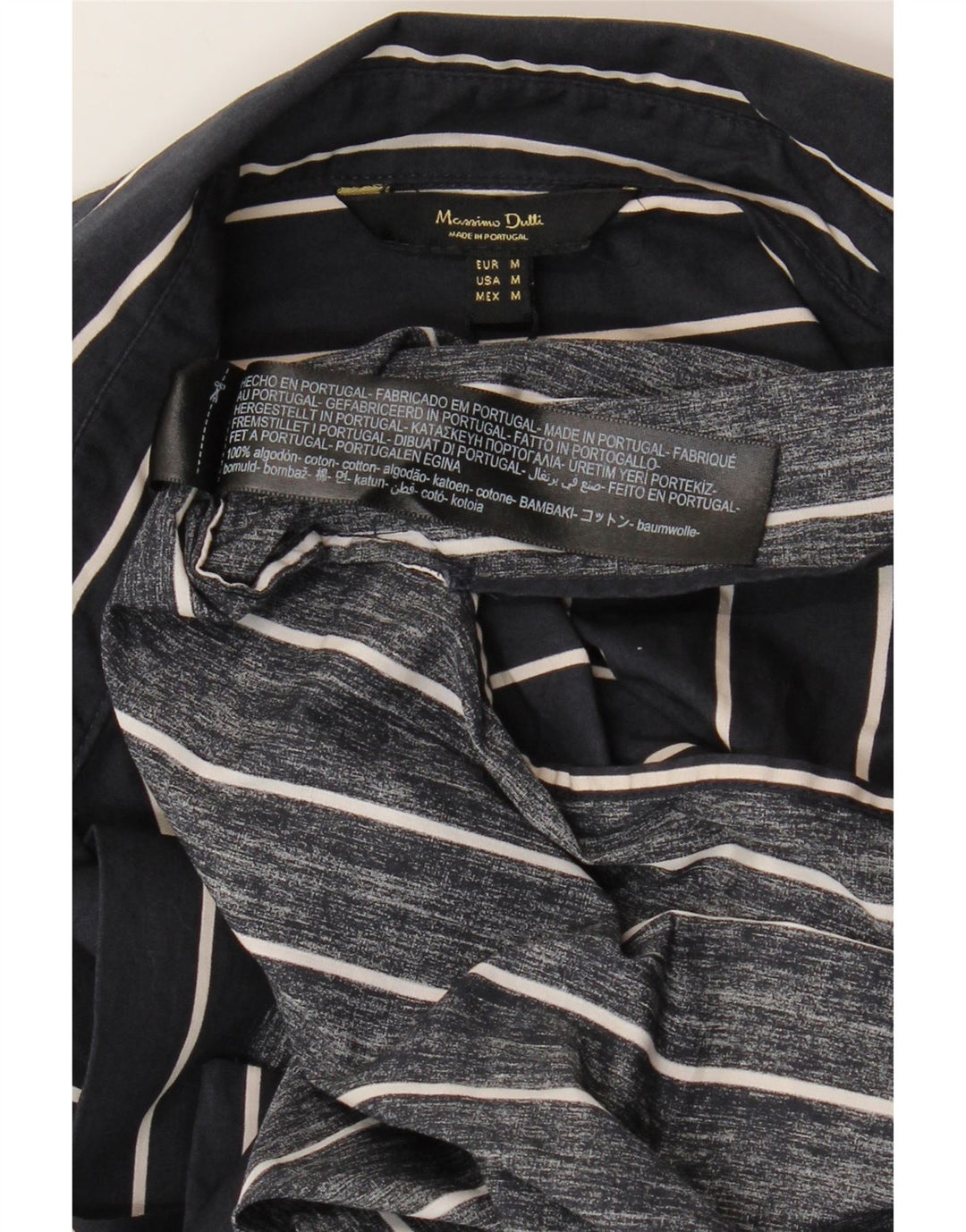 MASSIMO DUTTI Cardigan da donna Top UK 14 Cotone a righe blu navy medio