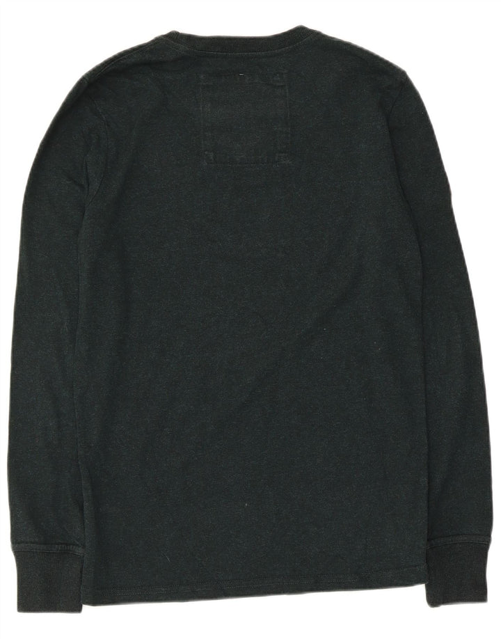 Top grafico da uomo Superdry a maniche lunghe in cotone verde piccolo