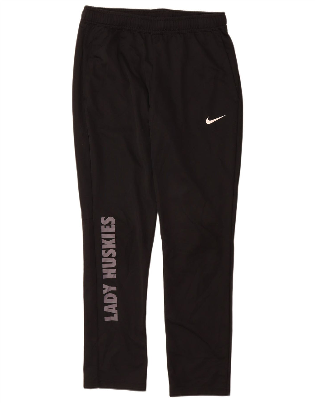 Pantaloni da tuta grafica Nike Dri Fit da donna UK 14 poliestere nero medio