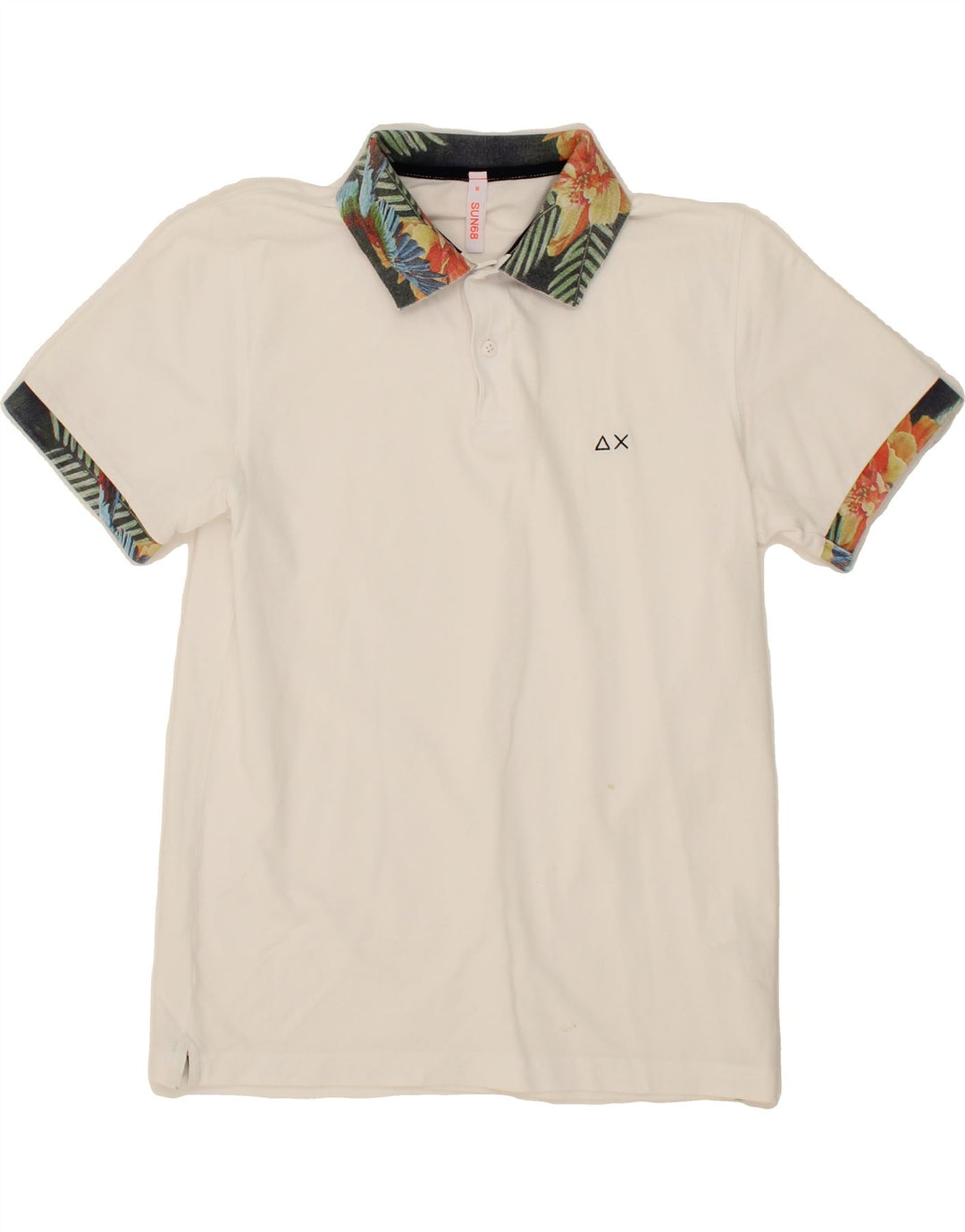 SUN68 Mens Polo Shirt Medium White Cotton Vintage Sun68 and Second-Hand Sun68 from Messina Hembry 
