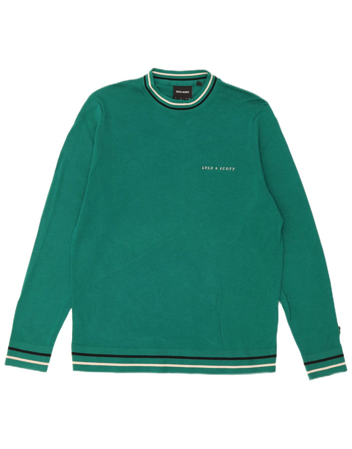 Lyle & Scott Maglione da uomo girocollo vestibilità regolare cotone verde medio