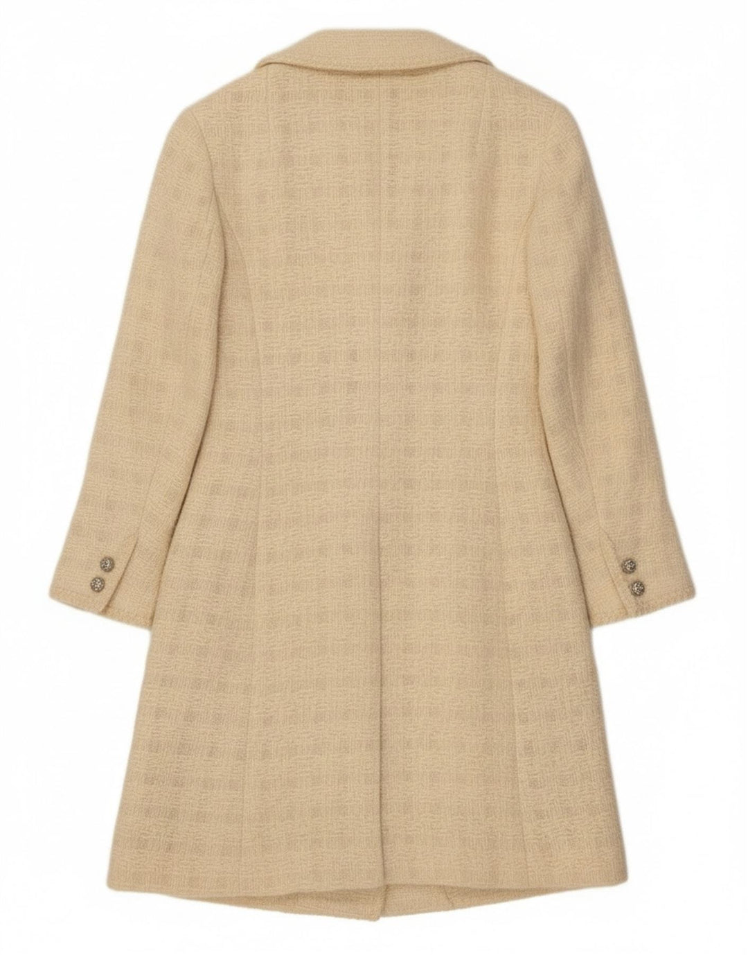 Esclusivo soprabito da donna UK 10 piccolo quadretto bianco sporco