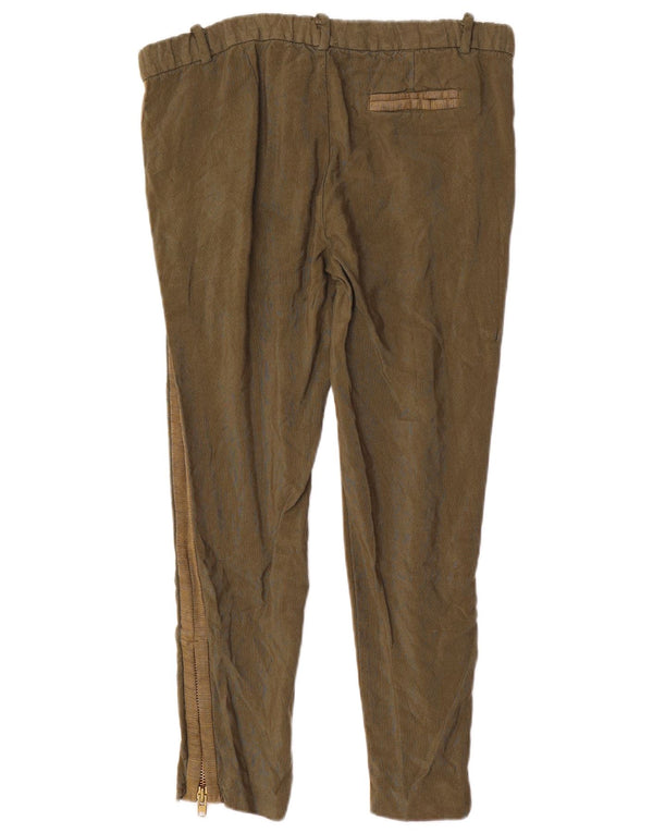 Pantaloni chino slim corti da donna Zara XS W24 L25 viscosa kaki