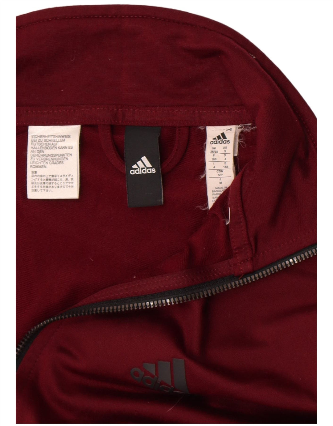 Giacca da tuta da uomo Adidas UK 36/38 Small Borgogna Colourblock