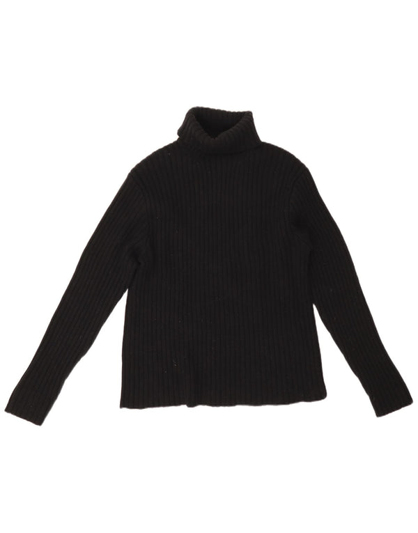 POLO RALPH LAUREN Maglione maglione da donna con collo alto UK 16 Grande lana nera