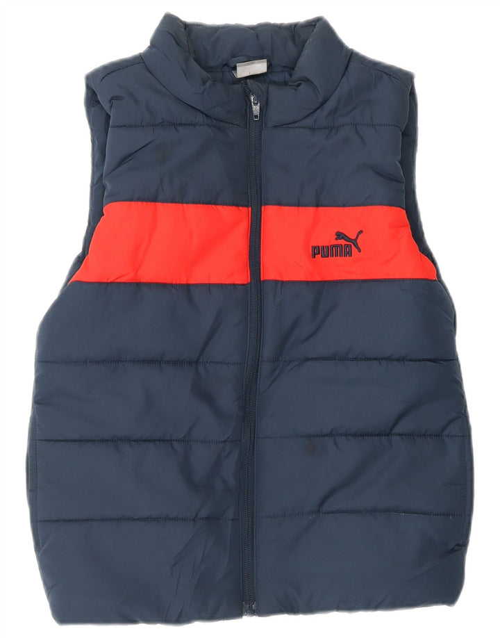 Gilet imbottito Puma da ragazzo 7-8 anni in poliestere color block blu navy