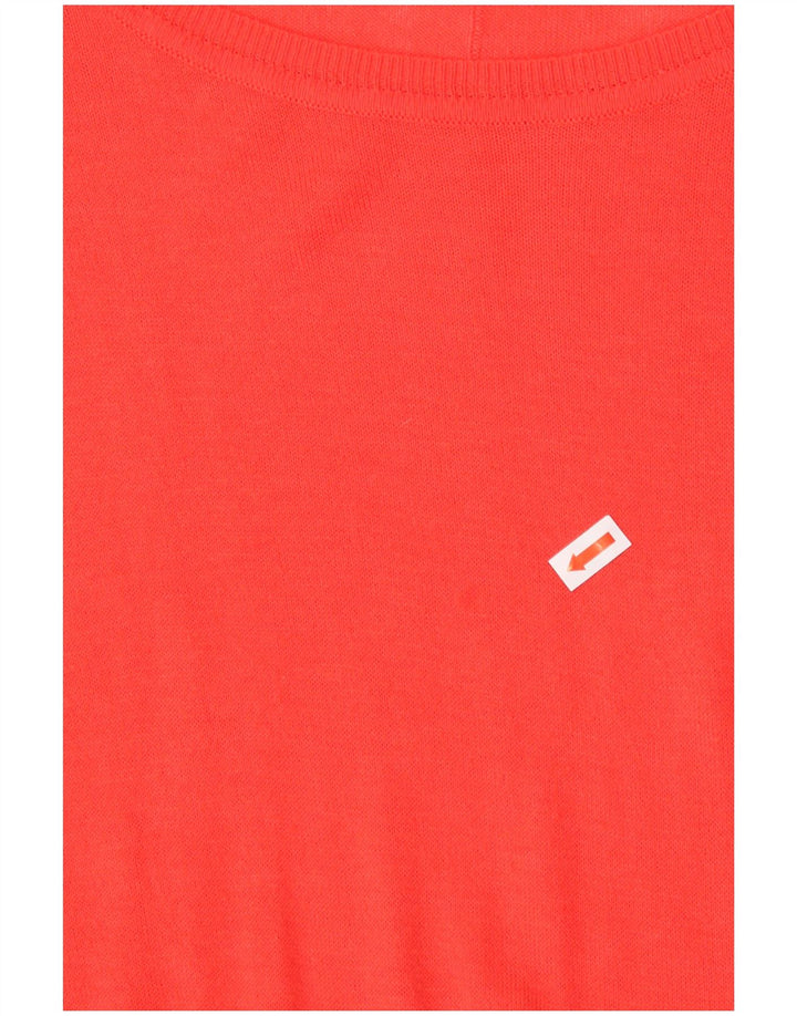 ZARA Womens Boat Neck Jumper Sweater UK 14 Medium Orange Viscose