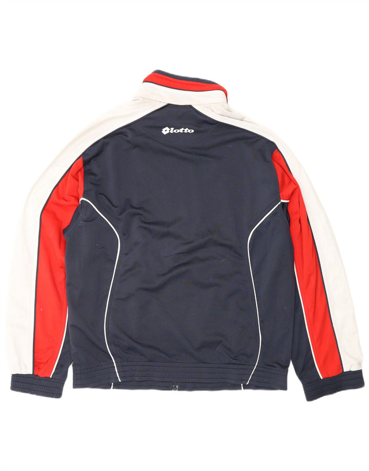 LOTTO Giacca da tuta da uomo di grandi dimensioni in poliestere color block blu navy