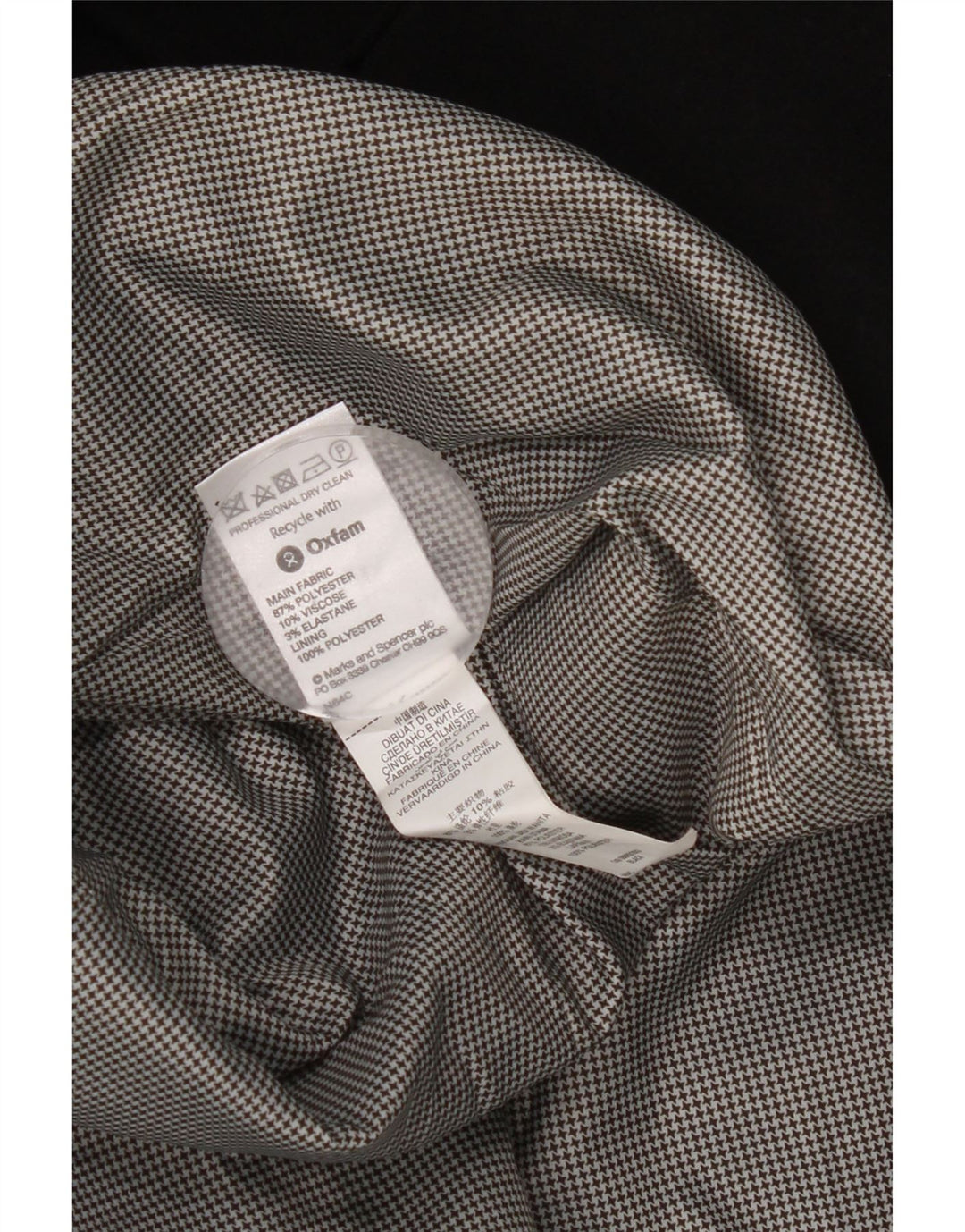 Cappotto doppiopetto da donna Marks & Spencer UK 14 grande poliestere nero