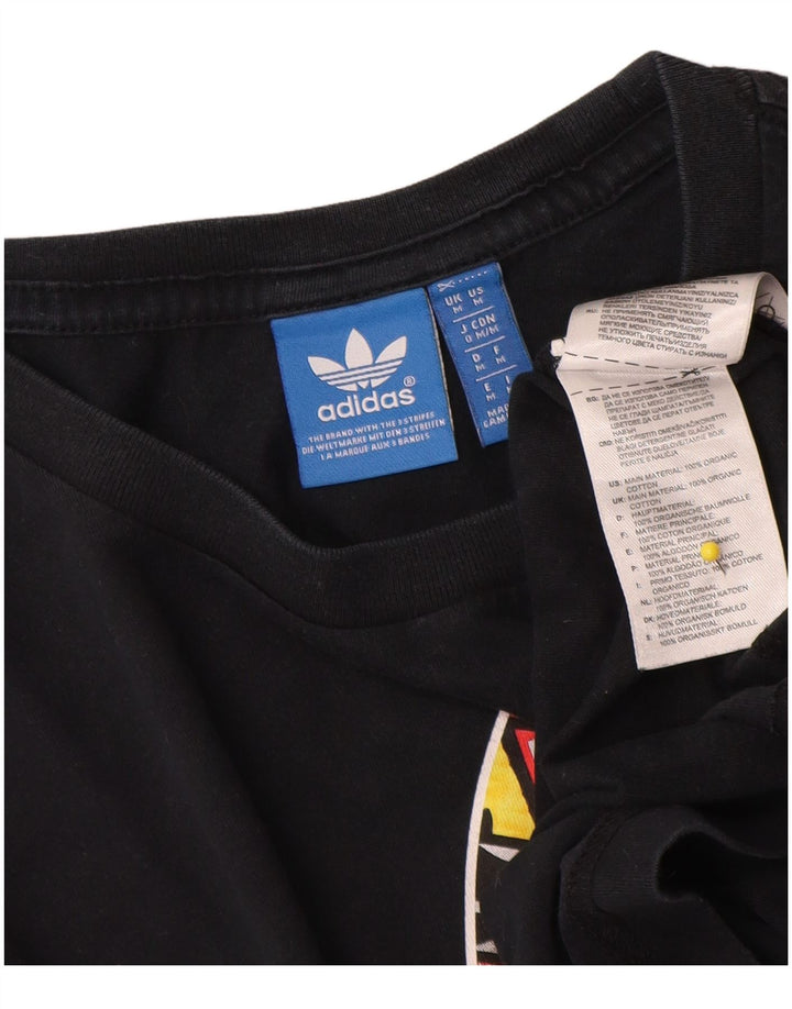 T-shirt grafica da uomo Adidas Top in cotone nero medio
