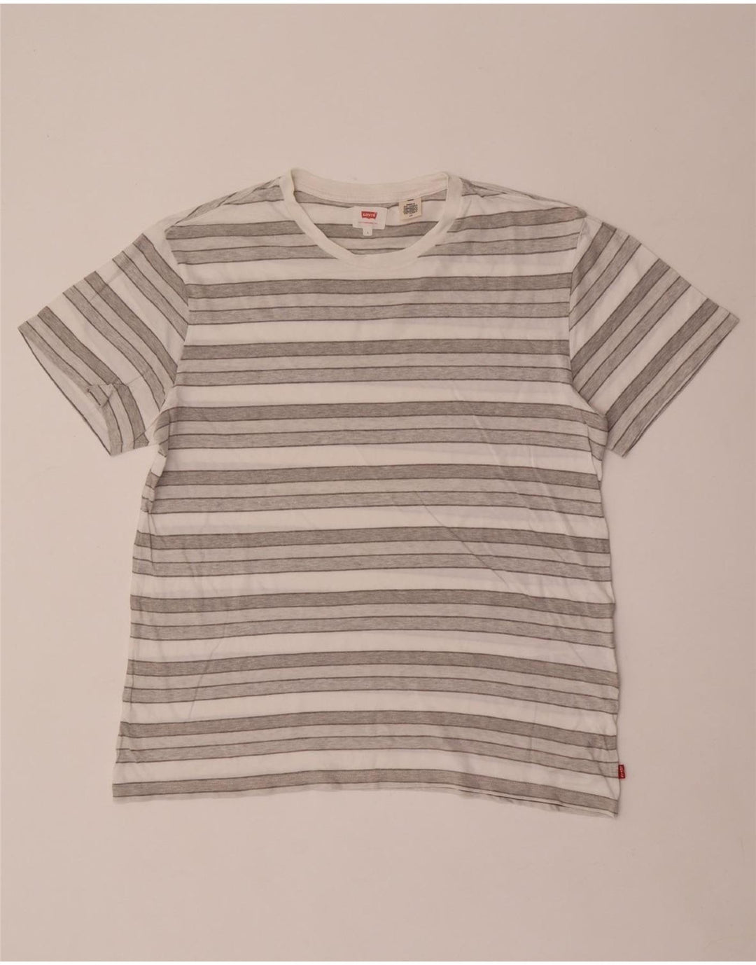 T-shirt da uomo Levi's Top grande in cotone a righe grigie