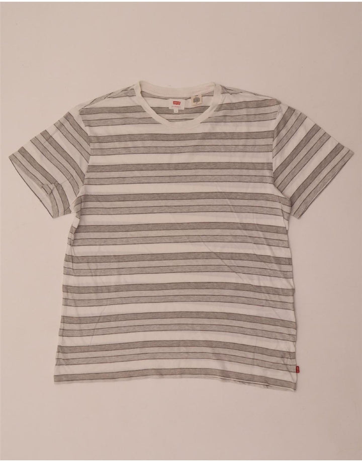 T-shirt da uomo Levi's Top grande in cotone a righe grigie