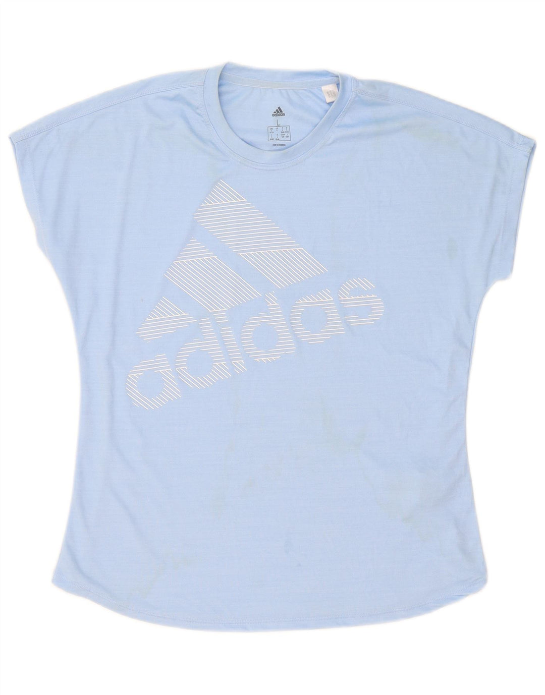 T-shirt grafica da donna Adidas Top UK 16/18 grande blu poliestere