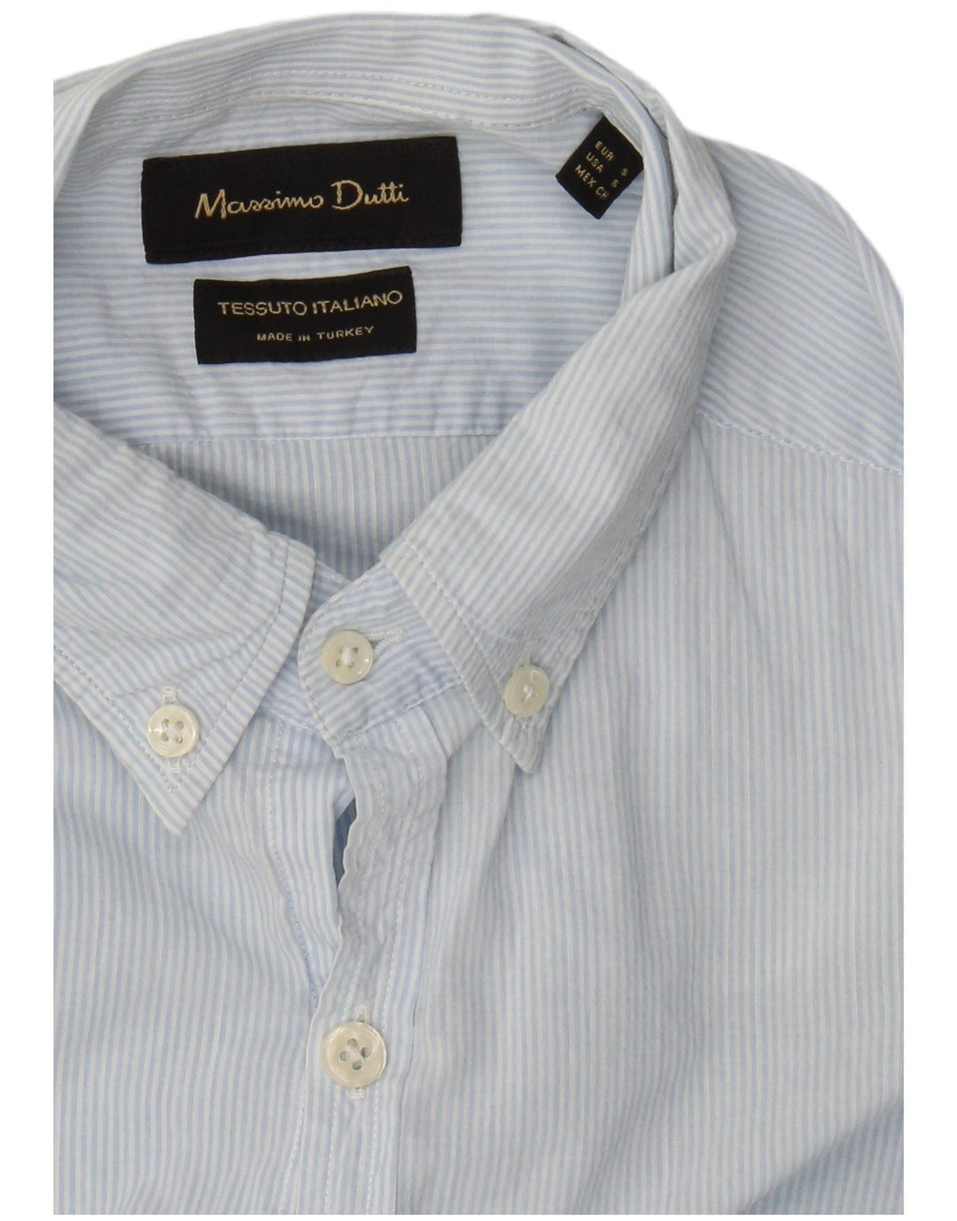 Camicia Uomo Massimo Dutti Piccolo Gessato Blu