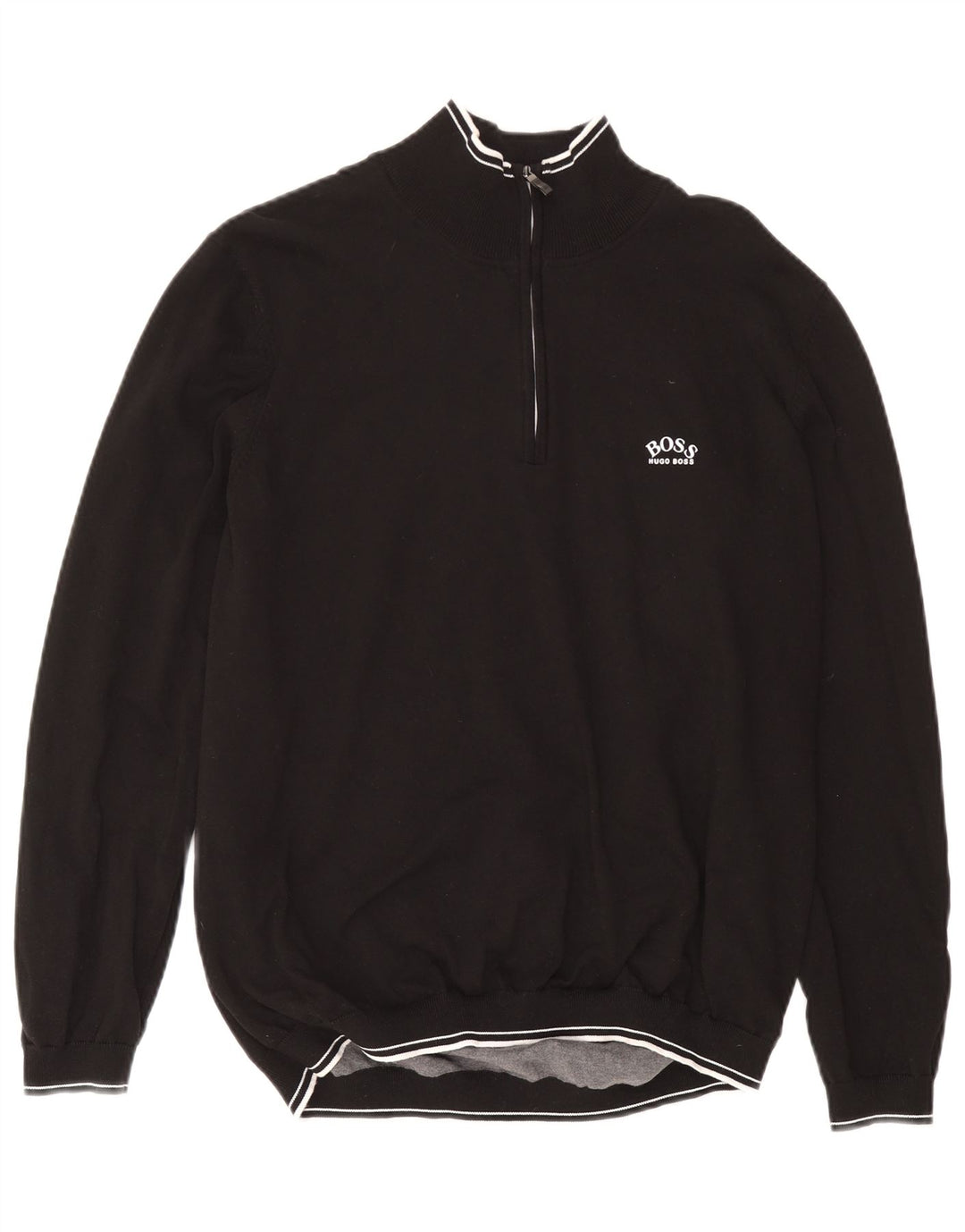 Maglione maglione da uomo con zip Hugo Boss 2XL cotone nero