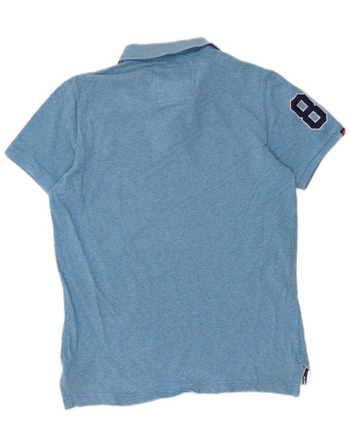 Polo grafica da uomo Superdry XL blu chiazzata