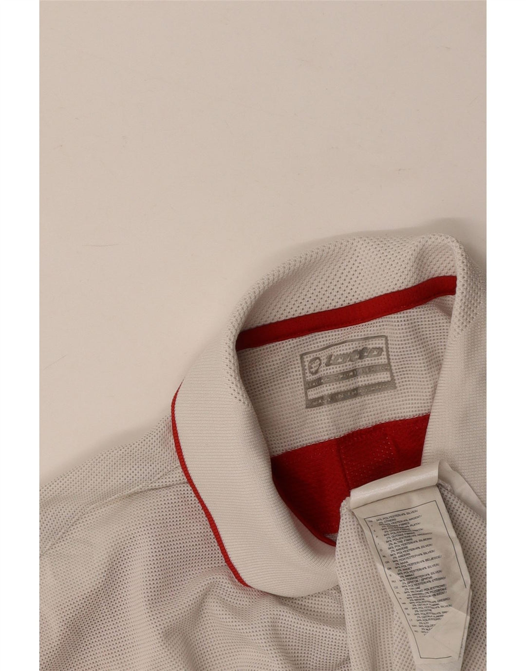 LOTTO Mens Polo Shirt Large White Colourblock Polyester