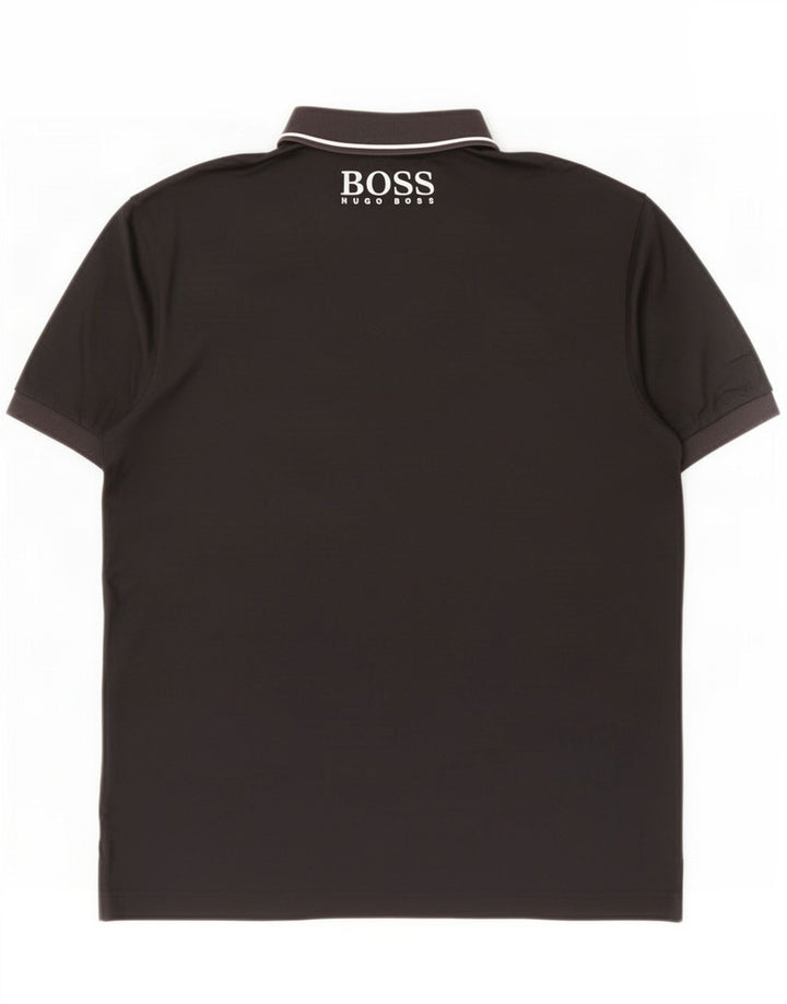 Polo grafica da uomo Hugo Boss color block medio nero
