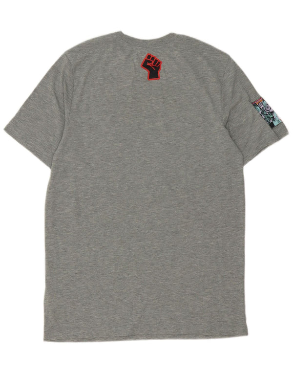 T-shirt grafica Nike Dri Fit da uomo in poliestere grigio medio
