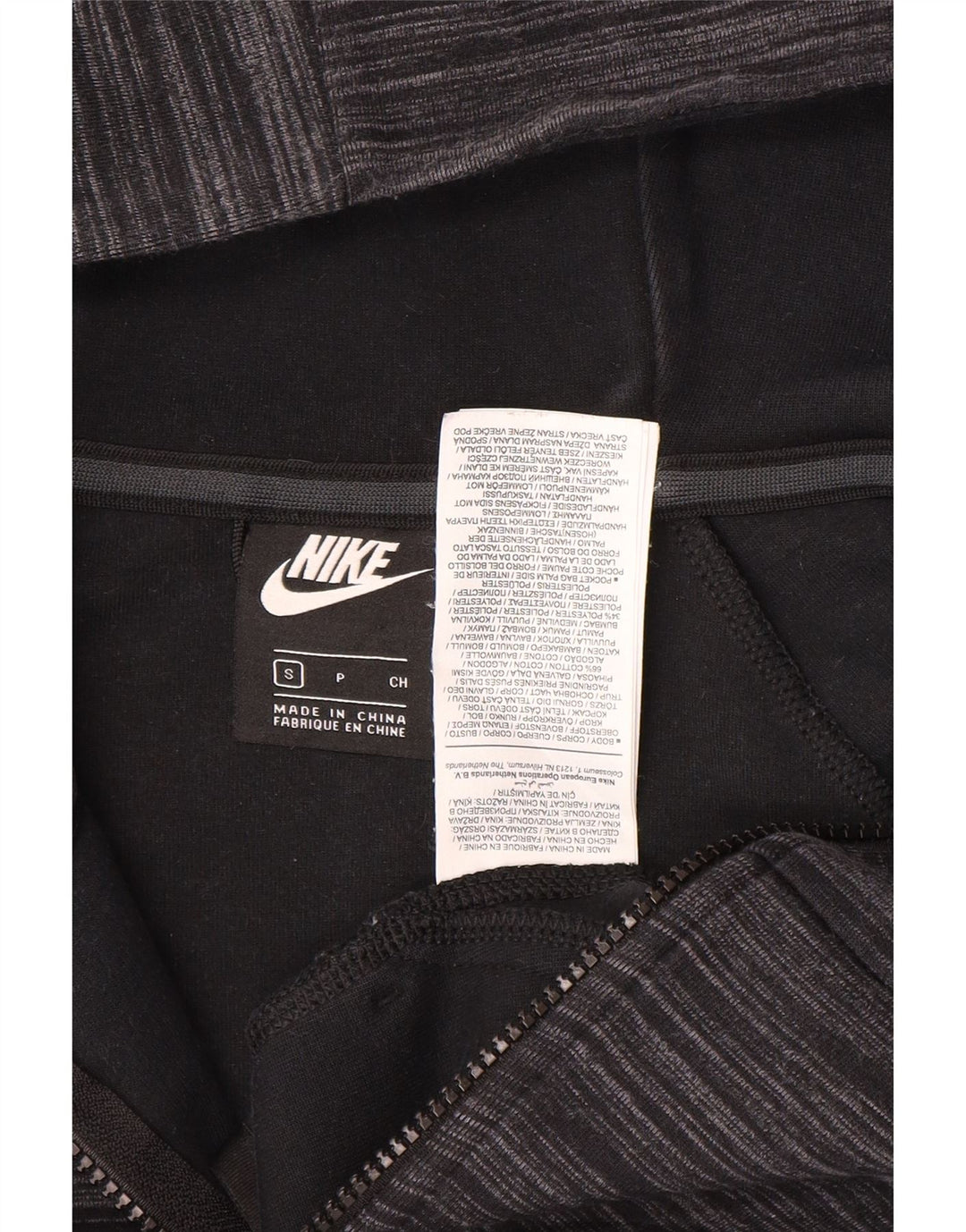 Felpa con cappuccio e zip Nike da uomo, piccola, in cotone grigio screziato