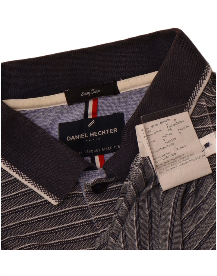 DANIEL HECHTER Polo da uomo Easy Care, cotone a righe grandi grigie