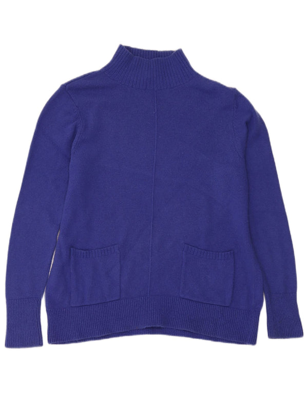 Maglione maglione con collo alto e vestibilità rilassata da donna di White Stuff UK 10 piccolo blu
