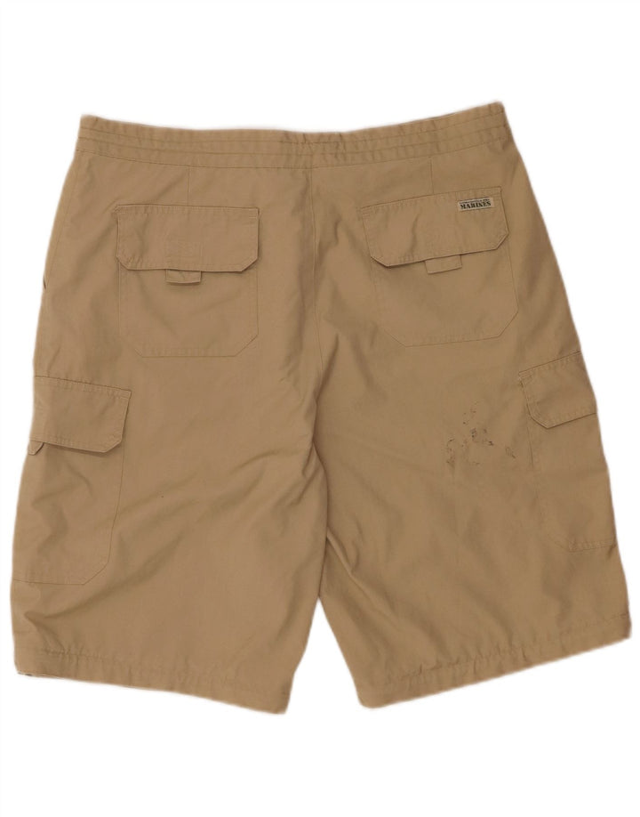 VINTAGE Mens Cargo Shorts W34 Large Beige