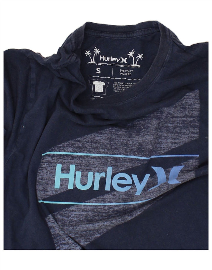 HURLEY Mens Graphic T-Shirt Top Small Navy Blue Vintage Hurley and Second-Hand Hurley from Messina Hembry 
