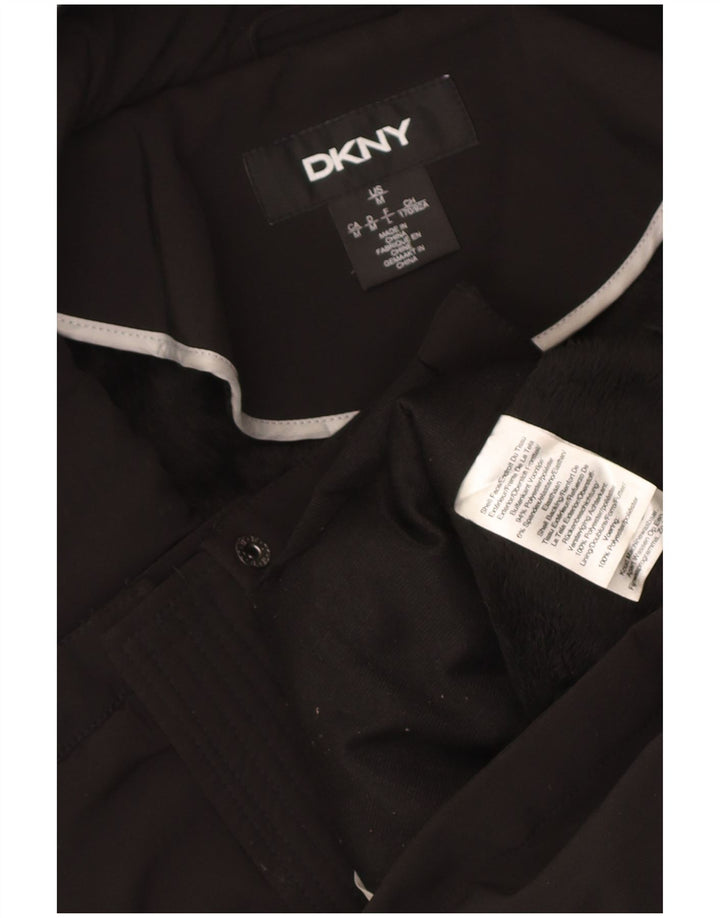 Giacca Parka con cappuccio da donna Dkny UK 12 medio poliestere nero