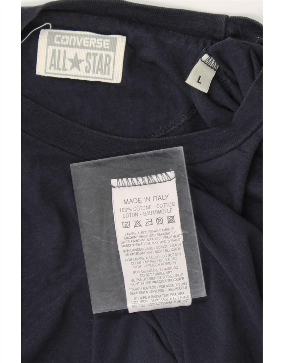 CONVERSE Mens Graphic T-Shirt Top Large Navy Blue Cotton Vintage Converse and Second-Hand Converse from Messina Hembry 
