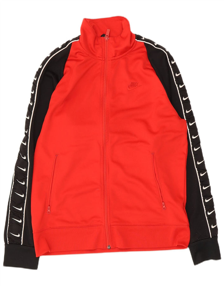 Giacca da ginnastica grafica da uomo Nike, giacca in poliestere a blocchi di colore rosso medio
