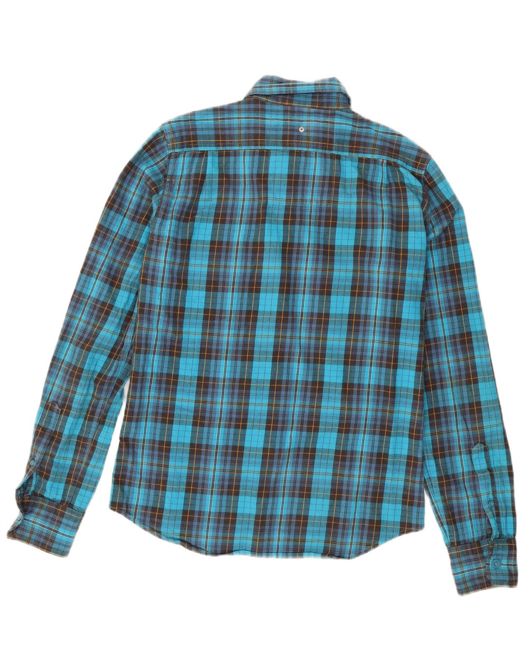 Camicia da uomo in flanella Superdry in cotone a quadri blu medio