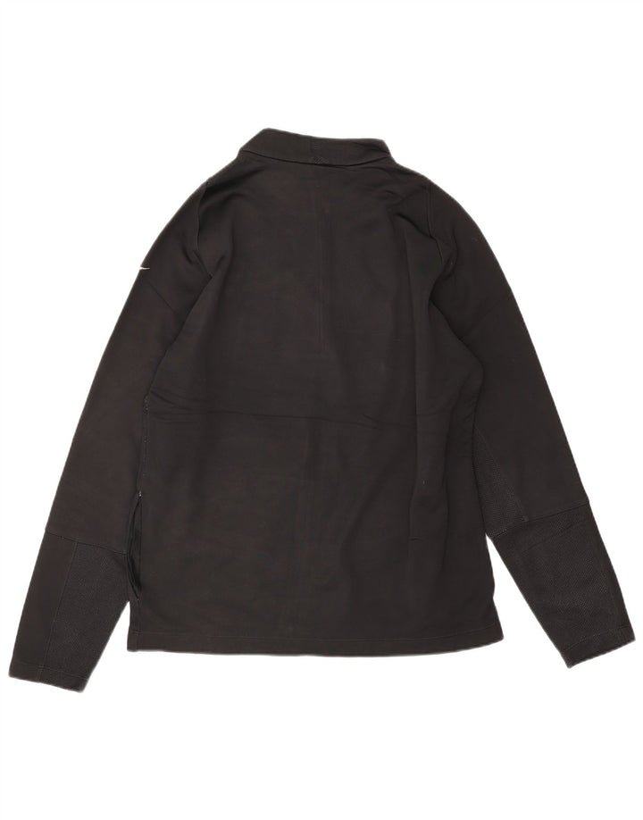 NIKE Felpa da uomo Therma-Fit con collo con zip, maglione medio nero in poliestere